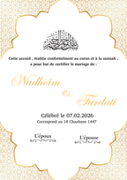 Certificat de mariage classique